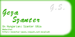 geza szanter business card