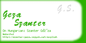 geza szanter business card